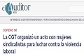 Acto de mujeres sindicalistas contra la violencia laboral